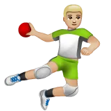 man playing handball: medium-light skin tone pentru platforma Whatsapp