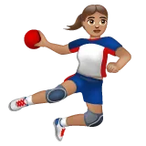 Whatsapp প্ল্যাটফর্মে জন্য woman playing handball: medium skin tone