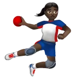 woman playing handball: dark skin tone for Whatsapp platform