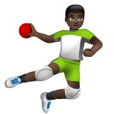 person playing handball: dark skin tone สำหรับแพลตฟอร์ม Whatsapp