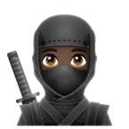 ninja: dark skin tone สำหรับแพลตฟอร์ม Whatsapp