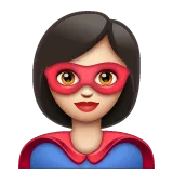 woman superhero: light skin tone สำหรับแพลตฟอร์ม Whatsapp