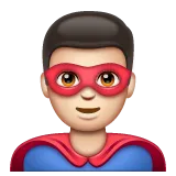 man superhero: light skin tone til Whatsapp platform