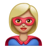 woman superhero: medium-light skin tone untuk platform Whatsapp