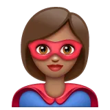 woman superhero: medium skin tone สำหรับแพลตฟอร์ม Whatsapp