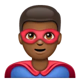 man superhero: medium-dark skin tone per la piattaforma Whatsapp