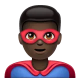 man superhero: dark skin tone per la piattaforma Whatsapp