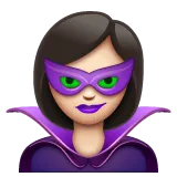 Whatsapp dla platformy woman supervillain: light skin tone