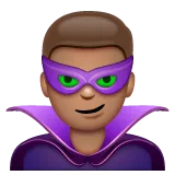 man supervillain: medium skin tone alustalla Whatsapp