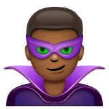 man supervillain: medium-dark skin tone untuk platform Whatsapp