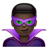 man supervillain: dark skin tone untuk platform Whatsapp