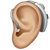 ear with hearing aid: medium-light skin tone für Whatsapp Plattform