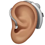 ear with hearing aid: medium skin tone für Whatsapp Plattform