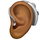 Whatsapp dla platformy ear with hearing aid: medium-dark skin tone