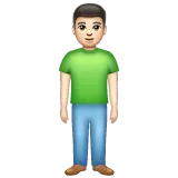 man standing: light skin tone สำหรับแพลตฟอร์ม Whatsapp