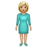 woman standing: medium-light skin tone สำหรับแพลตฟอร์ม Whatsapp
