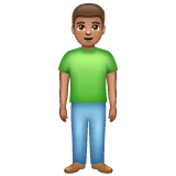 Whatsapp platformu için man standing: medium skin tone