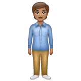 person standing: medium skin tone untuk platform Whatsapp
