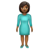 woman standing: medium-dark skin tone สำหรับแพลตฟอร์ม Whatsapp