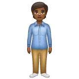 Whatsapp 플랫폼을 위한 person standing: medium-dark skin tone