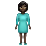woman standing: dark skin tone สำหรับแพลตฟอร์ม Whatsapp