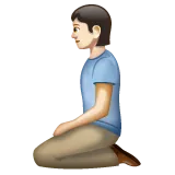 Whatsapp 플랫폼을 위한 person kneeling: light skin tone