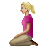 woman kneeling: medium-light skin tone til Whatsapp platform