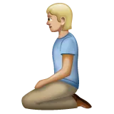 Whatsapp 플랫폼을 위한 person kneeling: medium-light skin tone