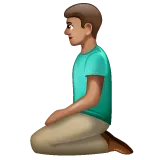 man kneeling: medium skin tone สำหรับแพลตฟอร์ม Whatsapp