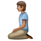 person kneeling: medium skin tone pentru platforma Whatsapp