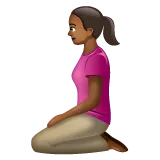 woman kneeling: medium-dark skin tone til Whatsapp platform