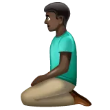 man kneeling: dark skin tone pentru platforma Whatsapp
