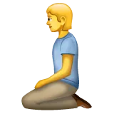 person kneeling voor Whatsapp platform