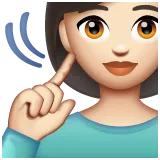 deaf woman: light skin tone для платформы Whatsapp
