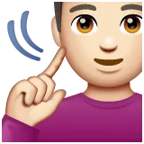 deaf man: light skin tone untuk platform Whatsapp