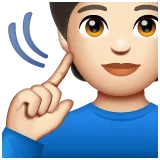 deaf person: light skin tone untuk platform Whatsapp
