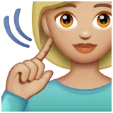deaf woman: medium-light skin tone สำหรับแพลตฟอร์ม Whatsapp