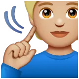 deaf person: medium-light skin tone pentru platforma Whatsapp