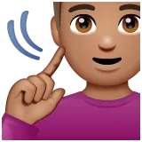 deaf man: medium skin tone สำหรับแพลตฟอร์ม Whatsapp