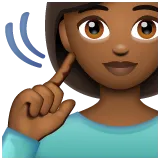 deaf woman: medium-dark skin tone สำหรับแพลตฟอร์ม Whatsapp