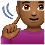 deaf man: medium-dark skin tone untuk platform Whatsapp
