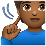 deaf person: medium-dark skin tone pentru platforma Whatsapp
