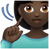 deaf woman: dark skin tone til Whatsapp platform