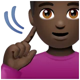 deaf man: dark skin tone untuk platform Whatsapp