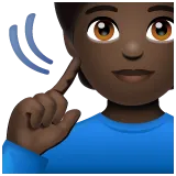 deaf person: dark skin tone pentru platforma Whatsapp