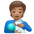 Whatsapp platformu için person feeding baby: medium skin tone