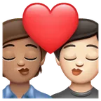 kiss: person, person, medium skin tone, light skin tone für Whatsapp Plattform