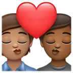 kiss: person, person, medium skin tone, medium-dark skin tone لمنصة Whatsapp