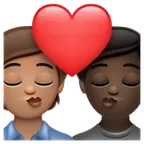 kiss: person, person, medium skin tone, dark skin tone لمنصة Whatsapp