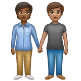 people holding hands: medium-dark skin tone, medium skin tone per la piattaforma Whatsapp